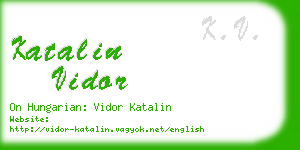 katalin vidor business card